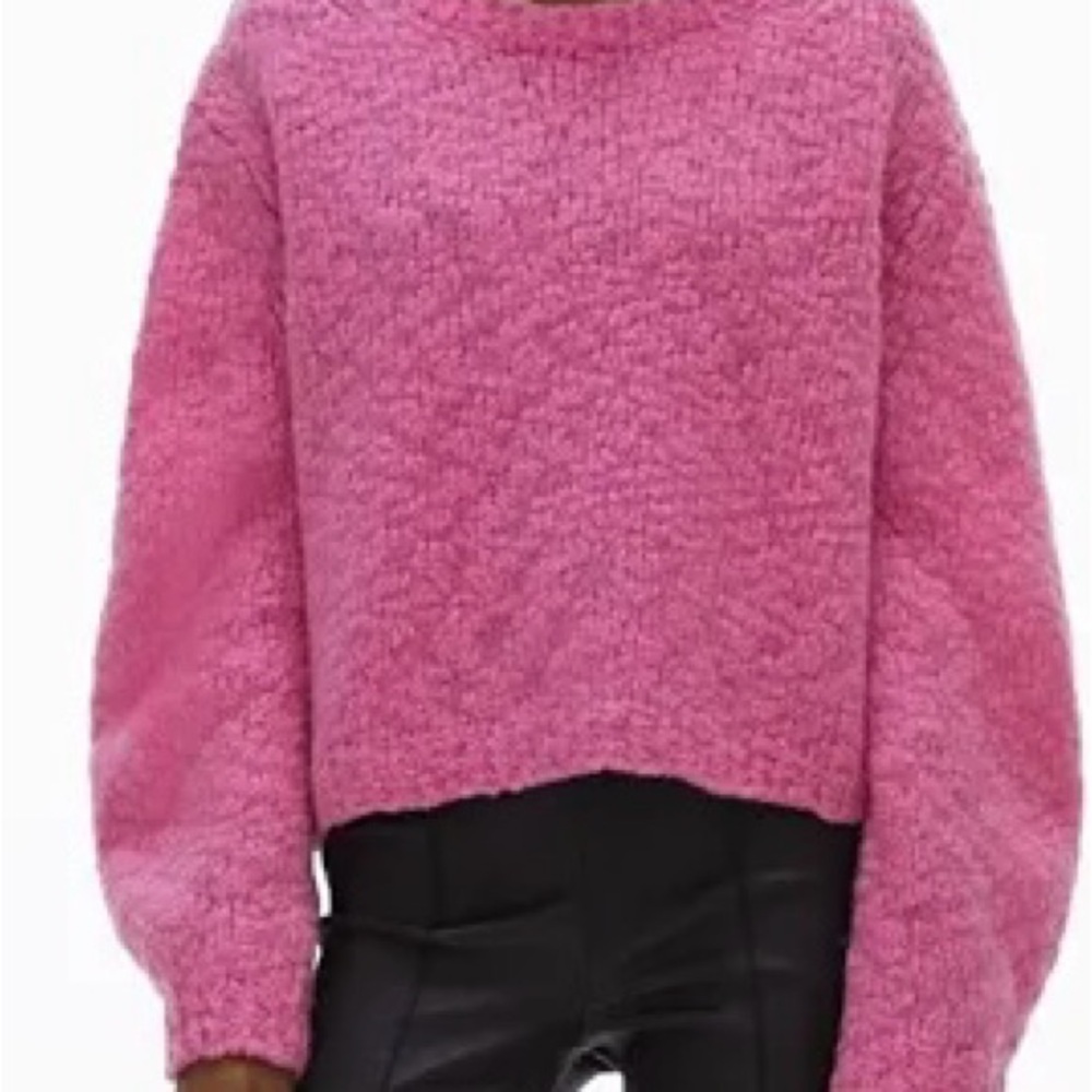 Helmut Lang Cropped Pink Sweater